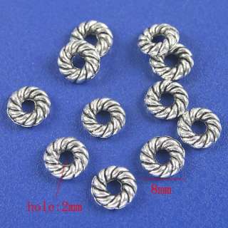 description 55pcs Tibetan silver spiral spacer beads h2648