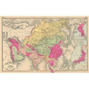  Tunison 1887 Antique Map of Asia