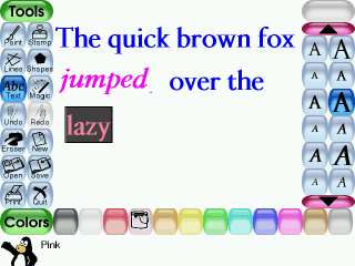 The text tool   A simple text tool lets children annotate their 