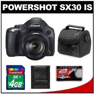 Canon PowerShot SX30 IS Digital Camera (Black) with 4GB Card + Case 