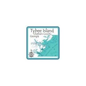  Tybee Island 4.25 Square Absorbent Coaster Kitchen 