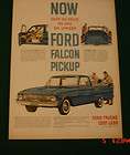 1961 Ad Ford Trucks Falcon pickup Save on Gas