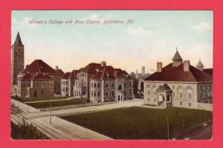 BALTIMORE Maryland Womens College Postcard 1907 15  