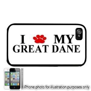  Great Dane Paw Love Dog Apple iPhone 4 4S Case Cover Black 