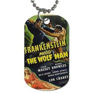 Frankenstein wolf man Dog Tag with 30 chain necklace Great Gift Idea