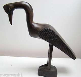 PAIR OF HAND CARVED WOODEN AFRICIAN BIRDS  