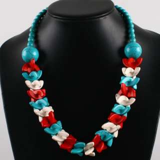Noble Mixed Howlite Turquoise Gemstone Beads Necklace  