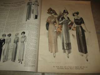 Lot of 4 1911 NEW IDEA WOMANS MAGAZINE Color Fashion Prints, Coca 