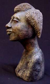 CARVED WEST AFRICAN BUST   COTE D IVOIRE  