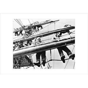 com Furling Sails on the Joseph Conrad   12x18 Framed Print in Black 