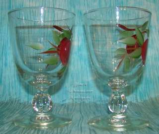 Franciscan Apple Hand Painted Wine Glasses USA #2  