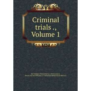  Criminal Trials ., Volume 1 David Jardine Books