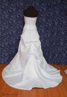   Bridals White Satin Strapless w/ Pick ups Wedding Dress 10 NWOT  