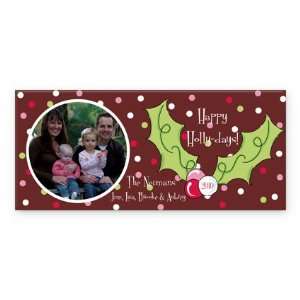 Pink berry holly photo cards Holiday Cards Sports 