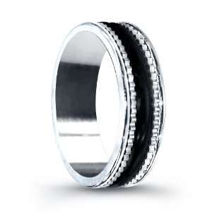  Black Tungsten Ring With Design. Width 6.8mm. (Size 10 