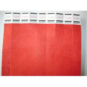   Red Consecutively Numbered Tyvek Wristbands 3/4 Inch 