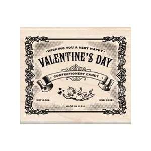  Wood Mounted Rubber Stamp Valentines Day Label