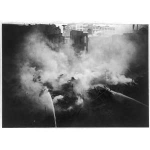 The lumber yard fire,24th Street & North River,New York City,NYC,c1911 