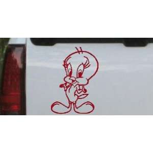 Tweety Bird Cartoons Car Window Wall Laptop Decal Sticker    Red 28in 
