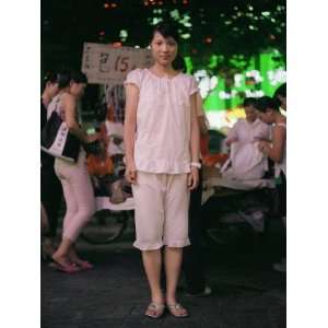  Portrait of a Young Teen Age Chinese Girl in Her Pajamas 