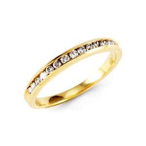   10k Yellow Round Diamond Channel Set Wedding Band Ring Jewelry