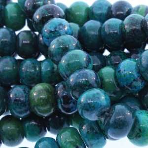 Chinese Azurite  Rondell Plain   10mm Height, 14mm Width, Sold by 16 