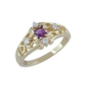    Cynina   size 10.00 14K Gold Amethyst & Diamond Ring Jewelry