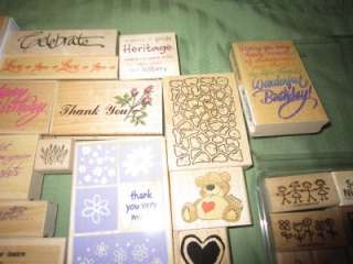 HUGE LOT ASSORTED RUBBER STAMPS, HERO ARTS, STAMPIN UP ++ FLOWERS 