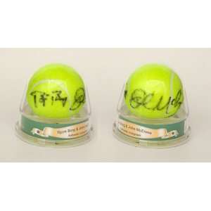  Bjorn Borg and John McEnroe Autographed Tennis Tennis Ball 