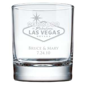 Vegas Wedding Old Fashioned Glass
