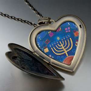 Hanukkah Gifts Large Photo Locket Pendant Necklace