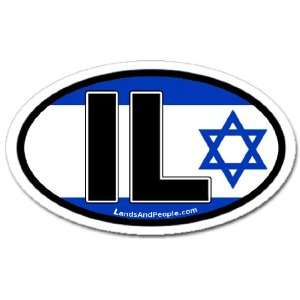  Israel IL Flag Car Bumper Sticker Decal Oval: Automotive