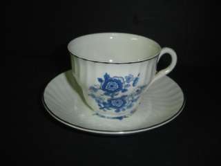 Royal Blue Ironstone Enoch Wedgwood tunstall cup & sauc  