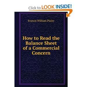  How to Read the Balance Sheet of a Commercial Concern 