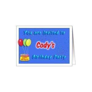  Codys Birthday, Invitation to the Party Card Toys 