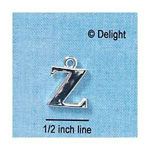  C2290 ctlf   Large Silver Initial   Z   Silver Plated 
