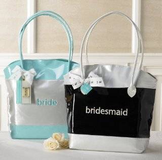 Mud Pie Wedding Something Blue Tote Bag, Bride, White and Blue 