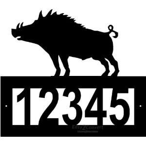 Custom Steel Razorback Wild Boar address sign Patio, Lawn 
