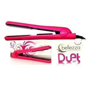  Duet Hot Pink Metallic Rubber Hair Straightener Set! A Variable Temp 