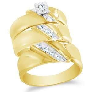  Size 13   10K Two Tone Gold Diamond Mens and Ladies Couple 