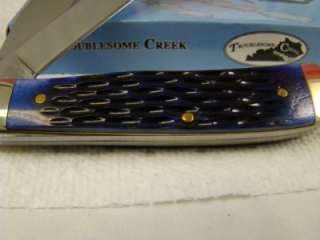 SS Troublesome Creek Blue Bone 2 Bld Trapper Pocket Knife NIB 