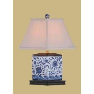  BLUE & WHITE TRIANGLE VASE LAMP