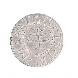  1652 Pine Tree Sixpence Colonial Coin   Replica 