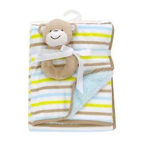  Carters Baby Blanket with Rattle   Monkey: Baby