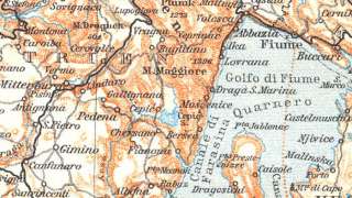 CROATIA: Balkans. Trieste. Fiume Etc. Vintage map. 1913  