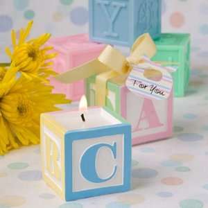  Adorable baby block design scented candle favors: Health 