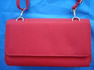 Travelon Red Microfiber Organizer Shoulder Purse Bag  