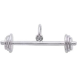  Rembrandt Charms Barbells Charm, 14K White Gold Jewelry