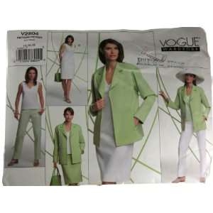  Vogue V2804 Sewing Pattern Misses Jacket,Top,Dress,Skirt 