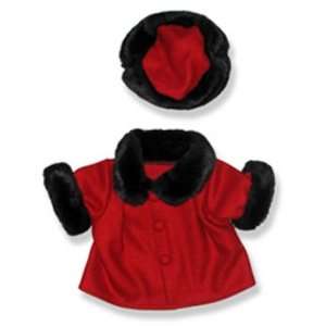  Red Velvet Coat and Hat Teddy Bear Clothes Fit 14   18 